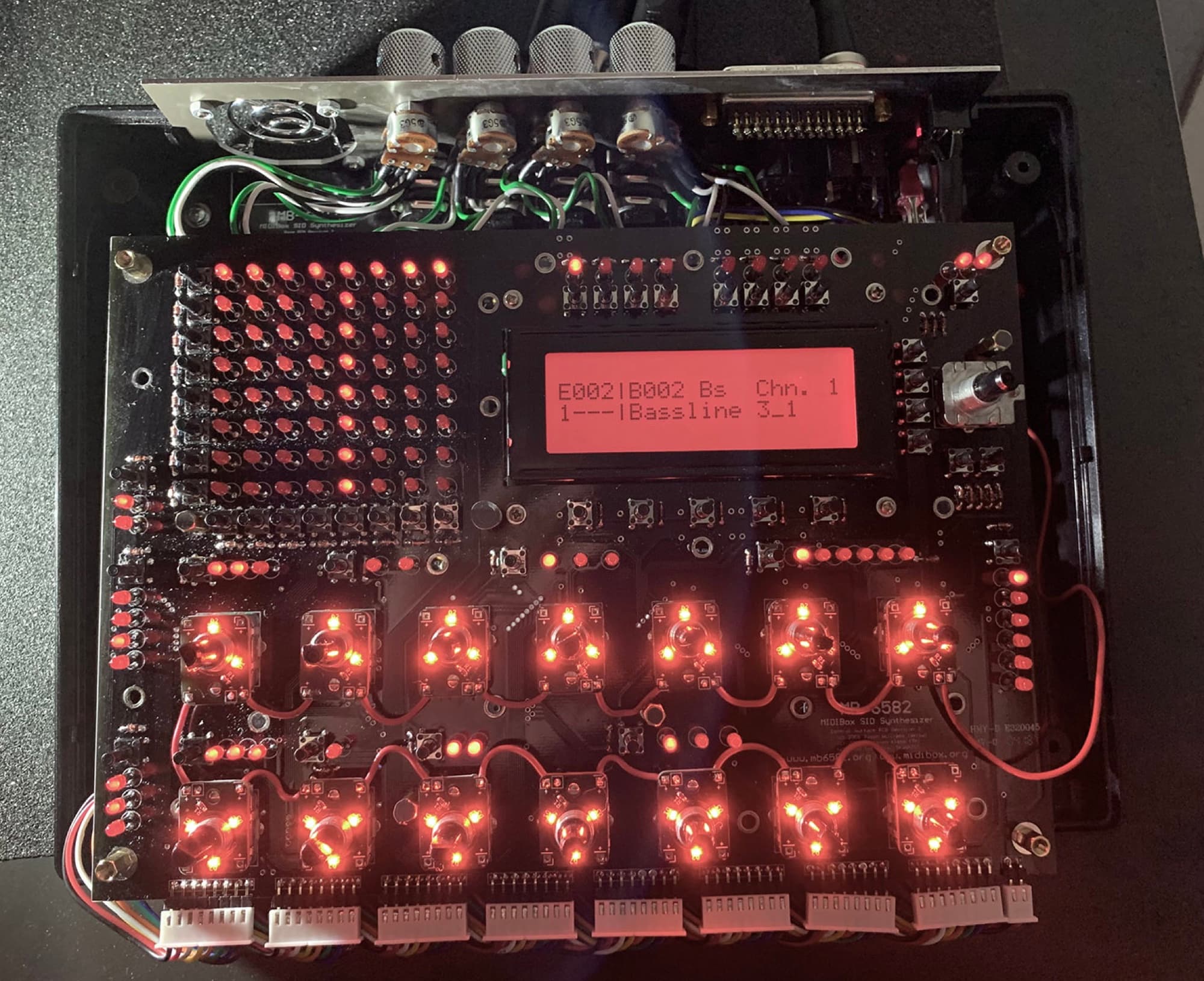 The MB-6582 control surface, powered on